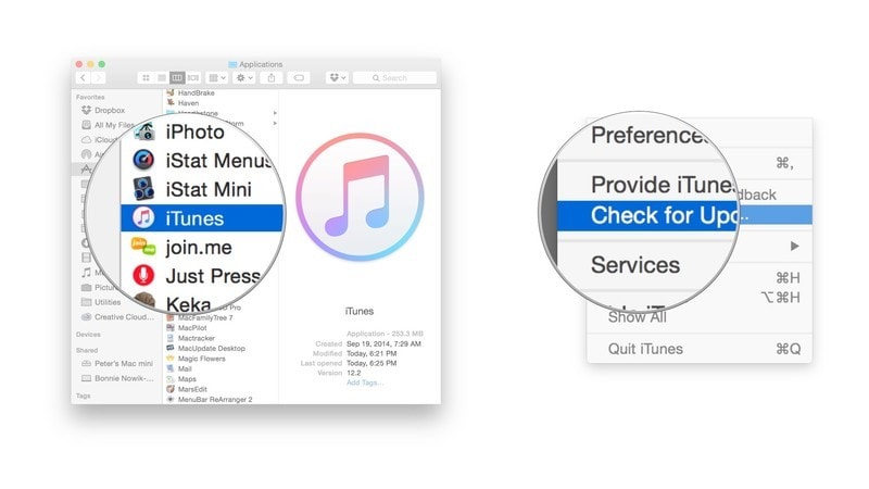 Actualizar iTunes en el Mac