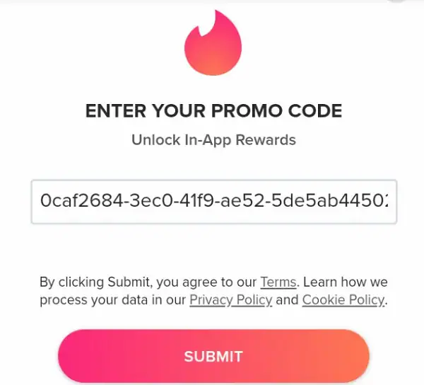 Aplicar Código Promocional Tinder