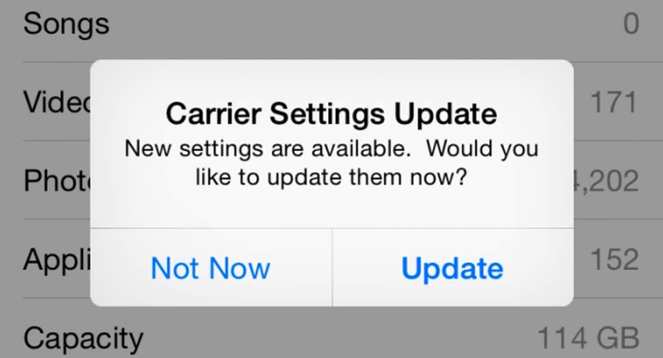 update carrier settings
