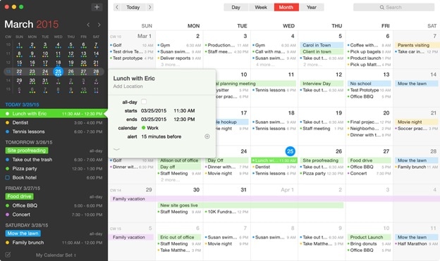 Aplicación de calendario Fantastical 2