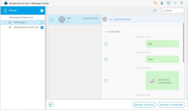 haz clic en recuperar al dispositivo