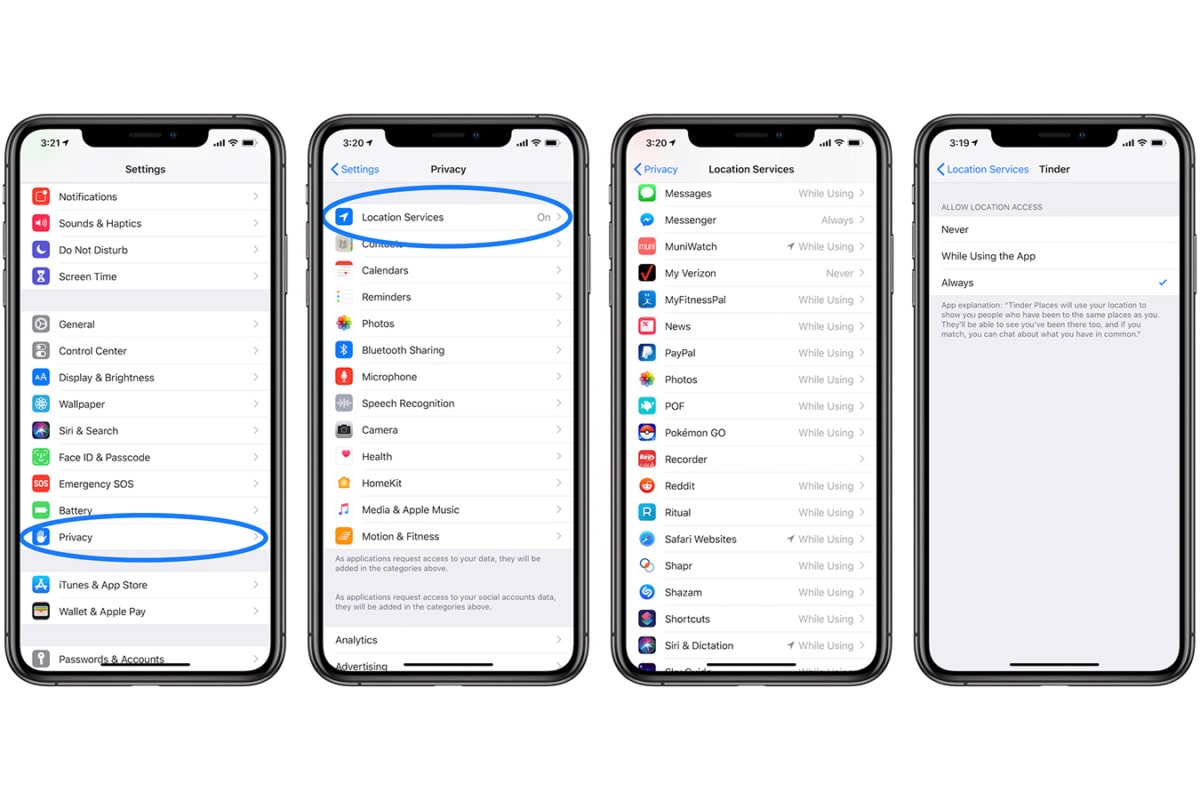 how to disable location tracking for specific apps on iPhone