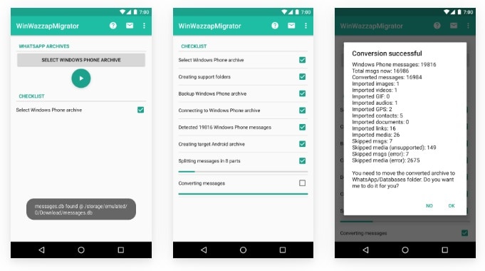 download whatsapp data from onedrive to android phone