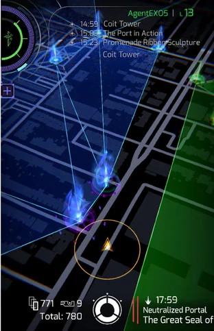 Uma screenshot do Ingress Prime