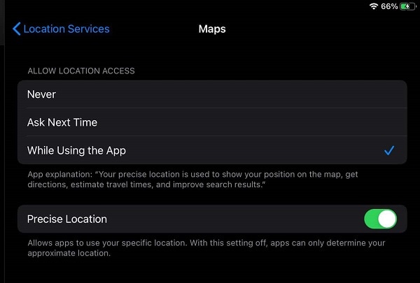 ios 14 mappe posizione esatta