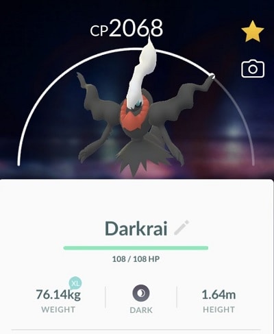 pokemon go darkrai stats