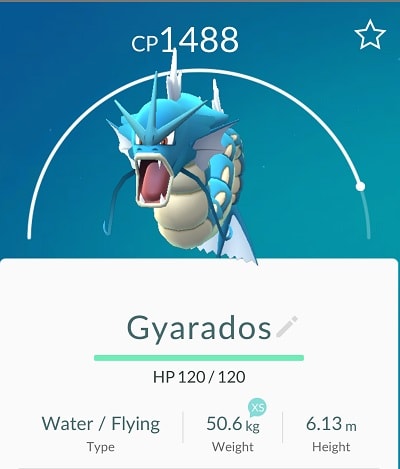 Pokémon GO - estatísticas de Gyarados