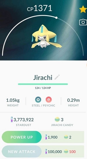 pokemon go jirachi stats