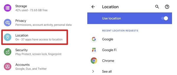 servicios de ubicación de android