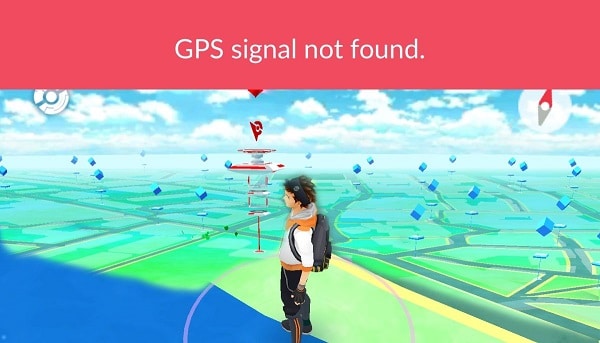 Pokémon vai sem banner de sinal de GPS