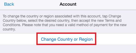 change country app store