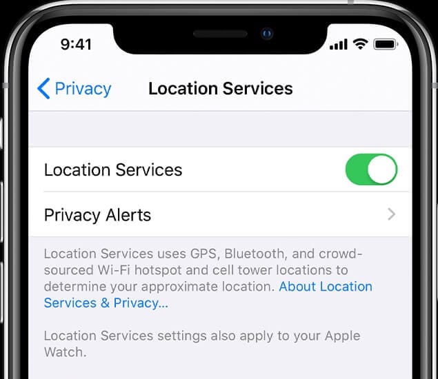 servizi di localizzazione della privacy