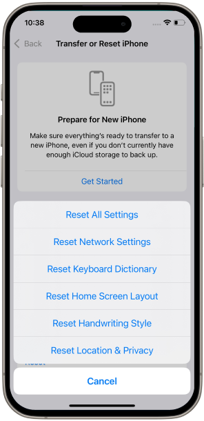  reset without erasing data