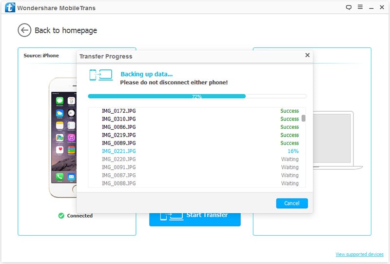mobiletrans backup android to pc