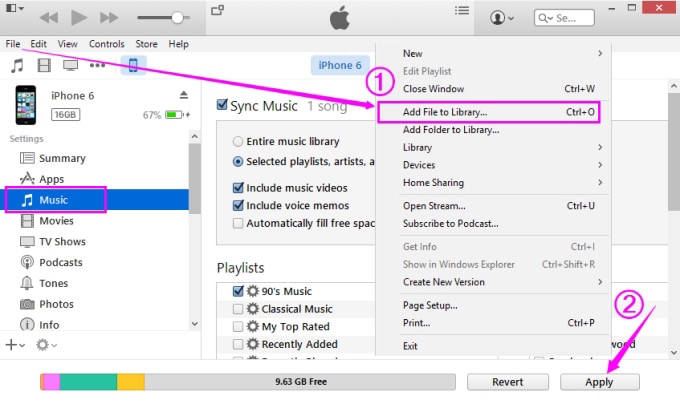 Transfer Music from iPod to iPad with Manual Way - step 6