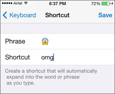 Tips and tricks about iPhone 8-Add shortcuts for Emojis