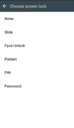 enable or disable screen lock PIN