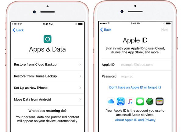 restaurar desde la copia de seguridad de icloud en iPhone XS (Max)