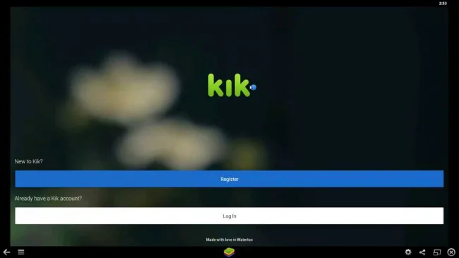 stap 5 om in te loggen Kik messenger online