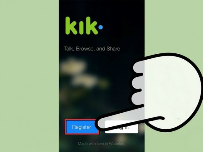 Schritt 1 um sich bei Kik Messenger auf dem Handy anzumelden
