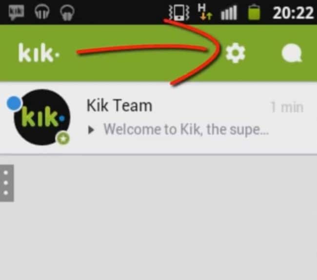 stap 1 om Kik weergave naam te veranderen op Android