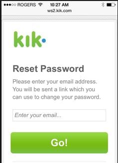 step 7 to reset Kik password