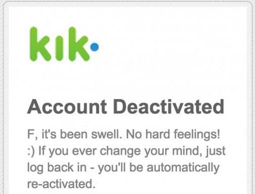 step 7 to deactivate Kik