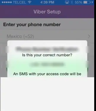 Passo 7 para alterar o número do Viber no iPhone