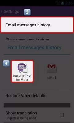 Backup Text for Viber