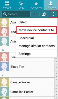 backup samsung contacts with gmail account