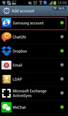 samsung account to backup message