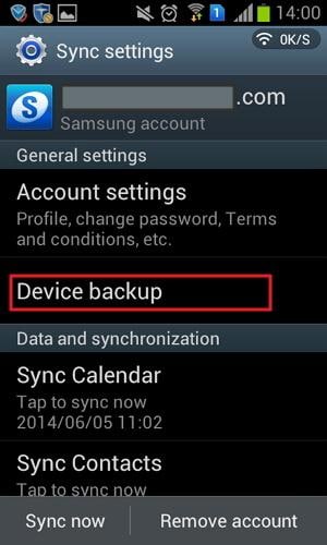 samsung device backup option