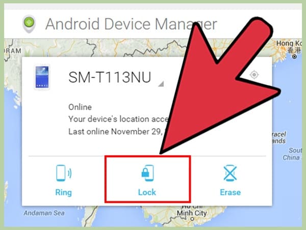 log in android device manager