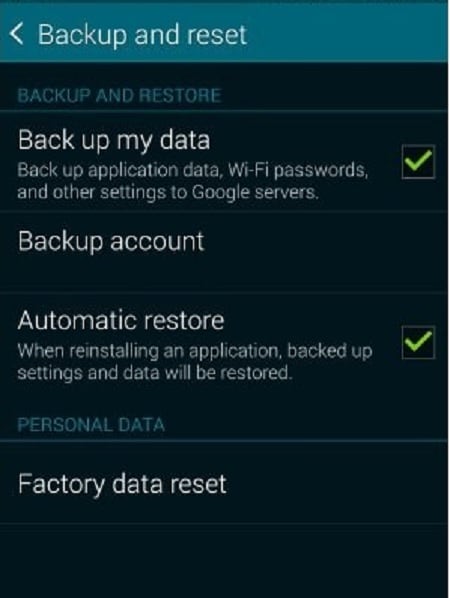 restore from google backup-Check on the Boxes