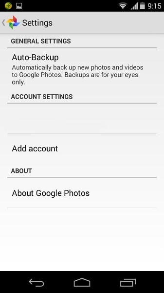 backup automático de fotos para android