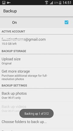 backup automático de fotos do android com google+