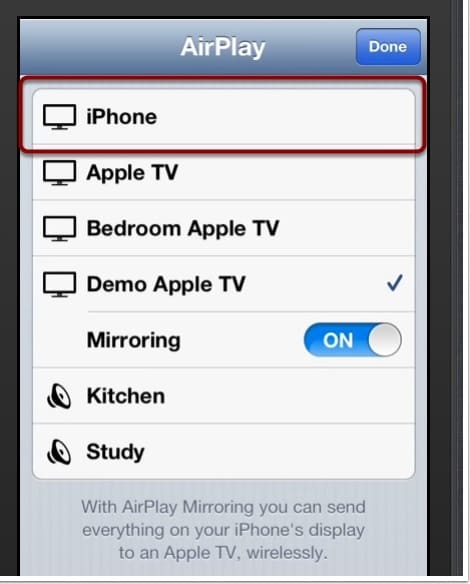 البث Airplay للايفون على apple tv
