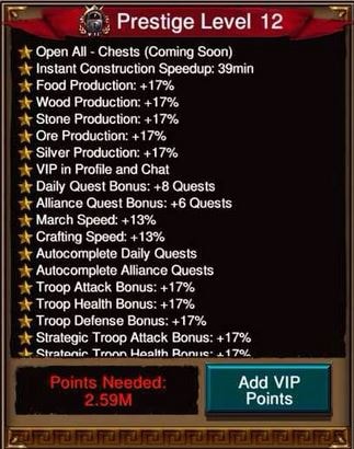 Game of War tips - Become a VIP