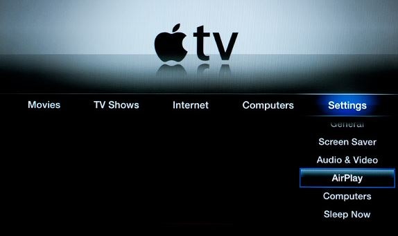 Enable AirPlay on Apple TV