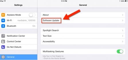 Check your iPad Updates