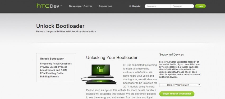 htc unlock bootloader