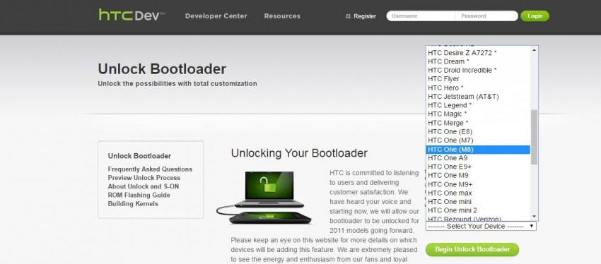 htc unlock bootloader