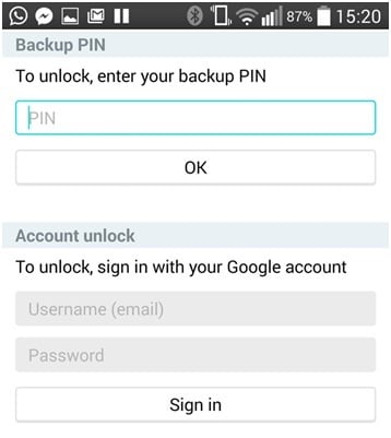 Enter Backup PIN or Password to solve Enter Password to Unlock - 30/30 attempts Remaining error