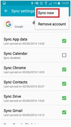 backup samsung s4 - sync now