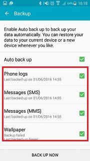 backup samsung phone to samsung account - step 4