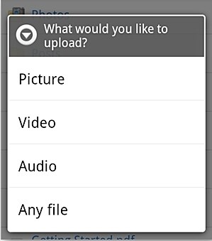 samsung account backup - select file type