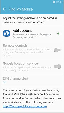 PÃ©rdida de mÃ³vil Samsung - Ir a Samsung Find My Phone