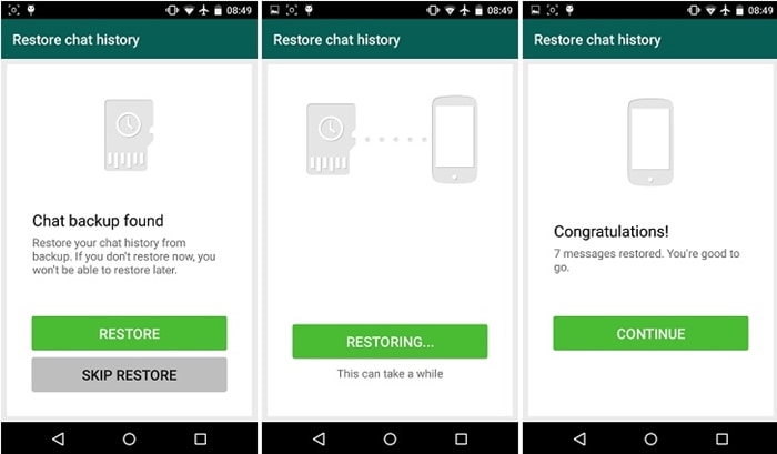 restauración completa de los mensajes de gbwhatsapp en el nuevo teléfono