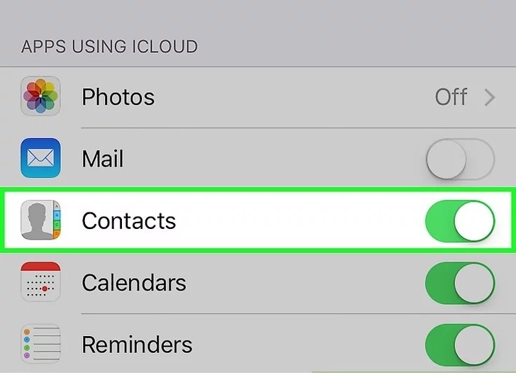 turn off contacts