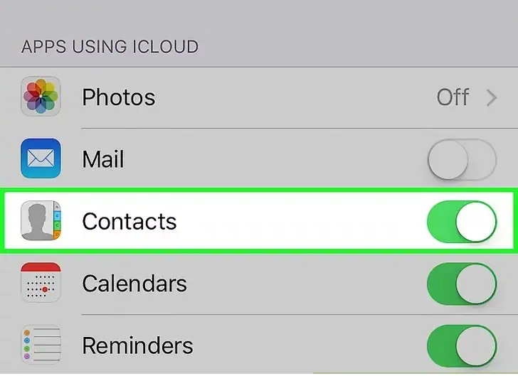 turn off contacts